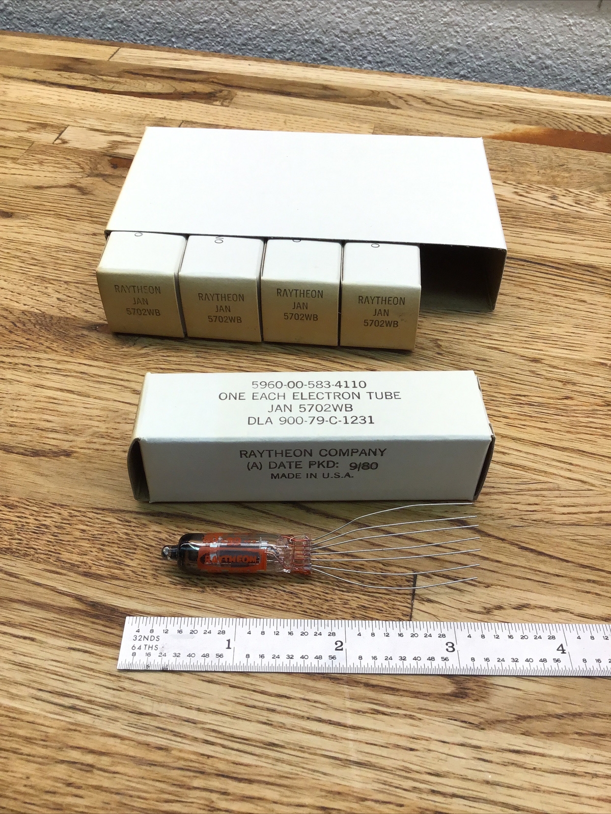 Raytheon JAN 5702WB Ribbon Microphone Tube 5 PIECES Double Triode USA SELLER MM1