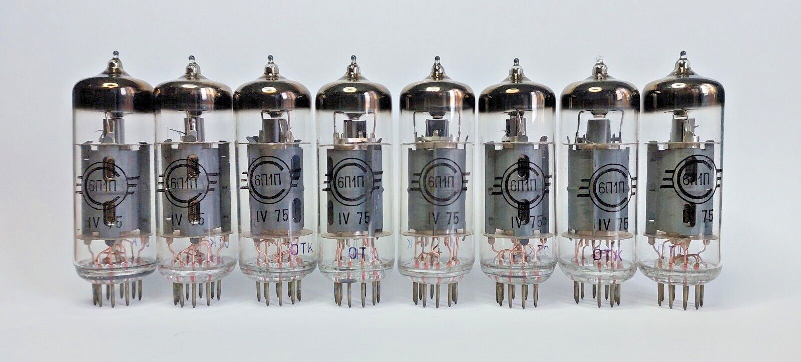 8x 6P1P / 6P1 SVETLANA Same Date 1970’s Pentode vacuum tubes NOS