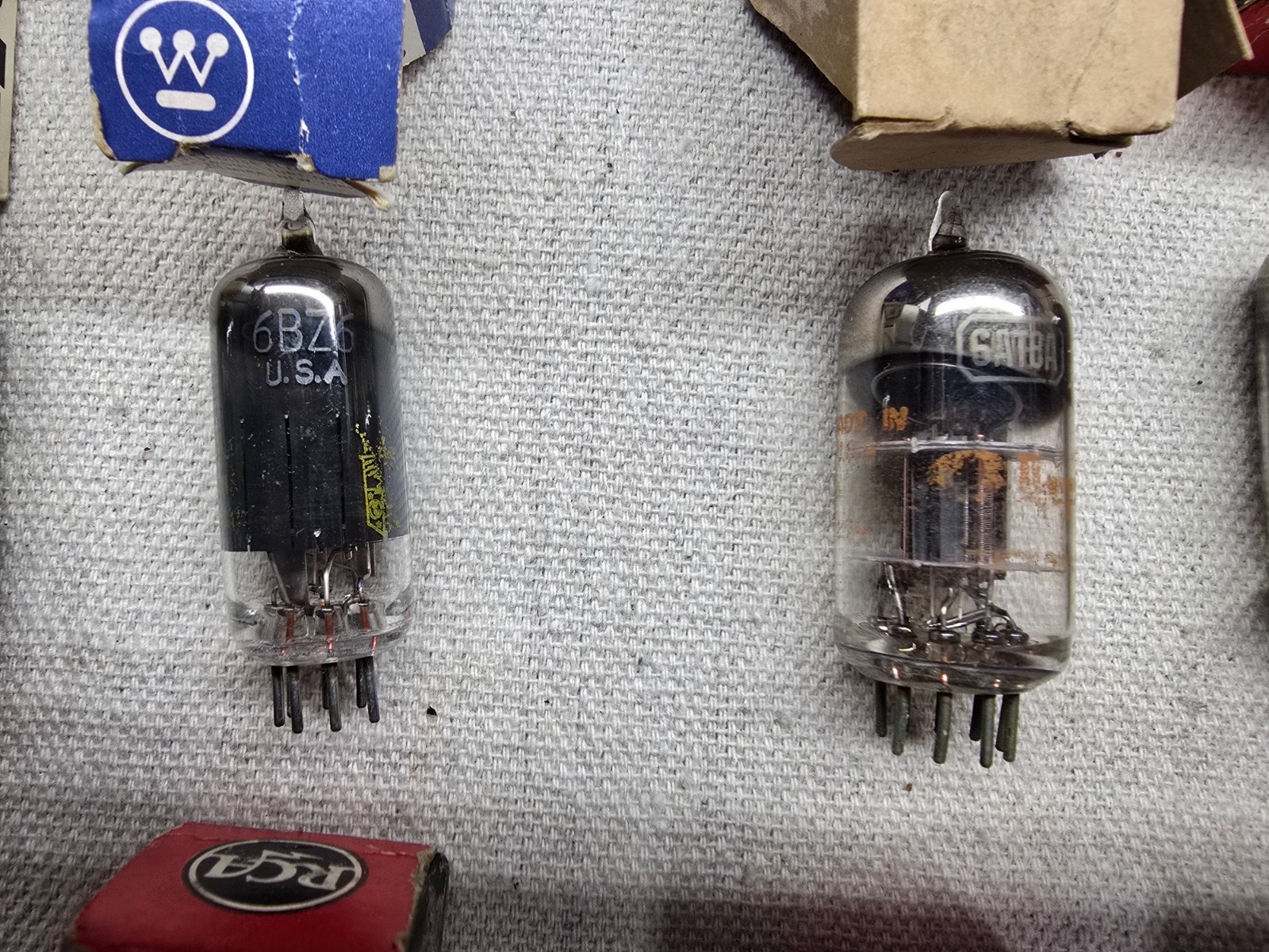 Lot of 13 Assorted Vacuum Tubes 2AF4A, 1X2B, 1R5, 6BZ6, 6AT8A, 6LN8, 12AU6, 6AS5