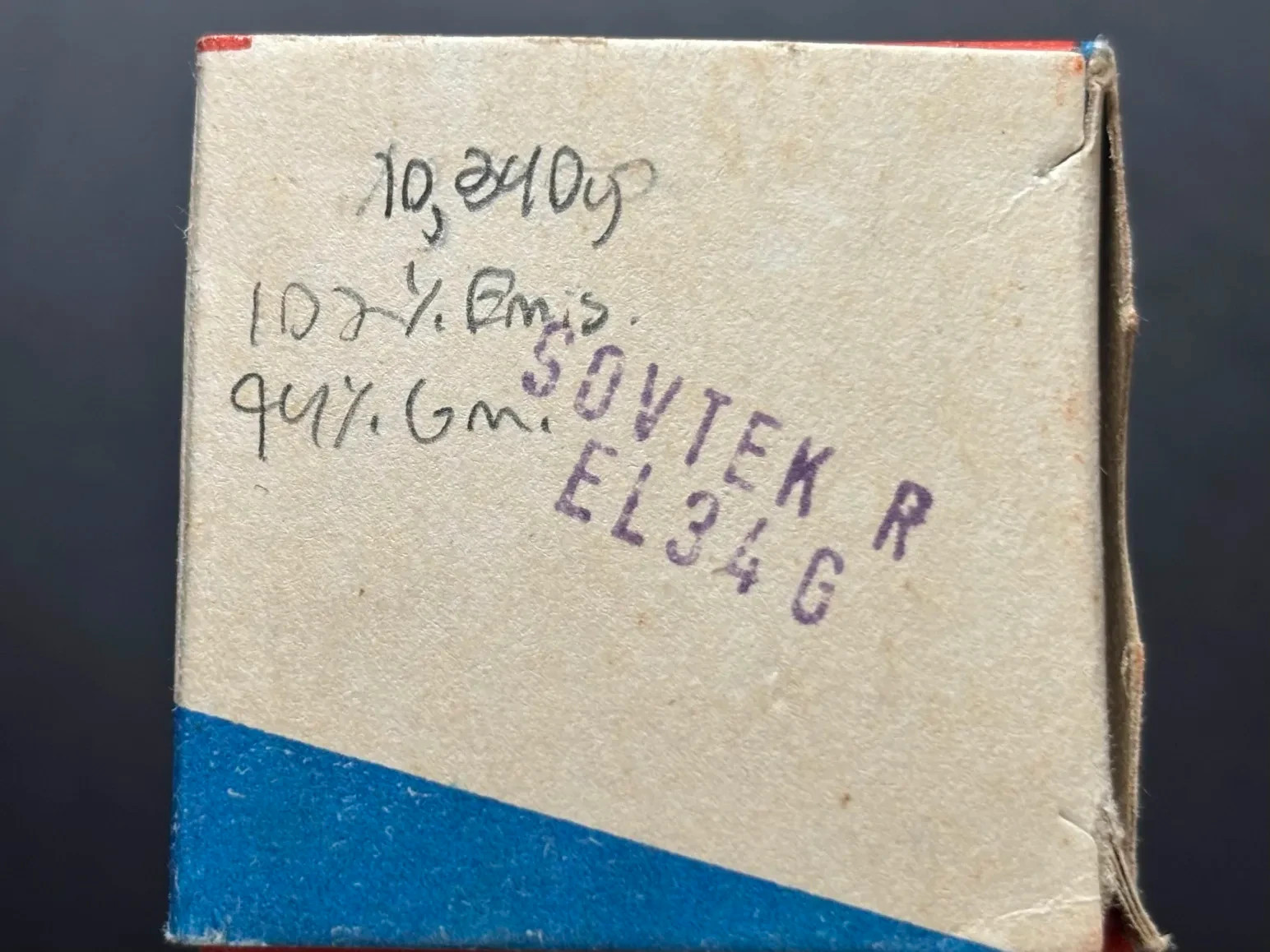 Sovtek EL34G Vintage Vacuum Tube Tested NOS Quality w/ Original Box