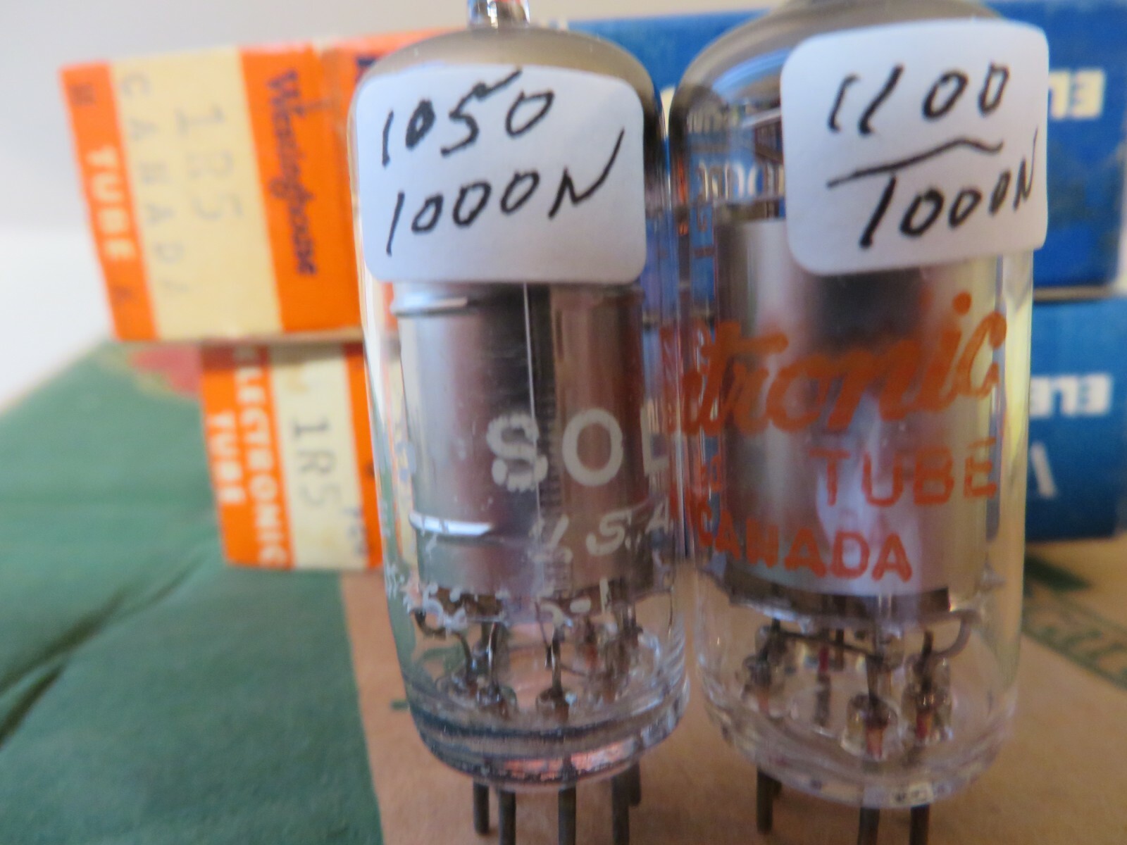 Radio tubes Two 1R5 Tung-sol and GE test over new/ Results