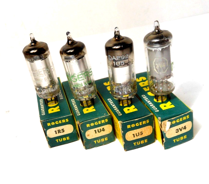 NOS Philips Mullard UK 3V4 1U5 1R5 1U4 Tubes Set Hallicrafters Defender S-80 NIB