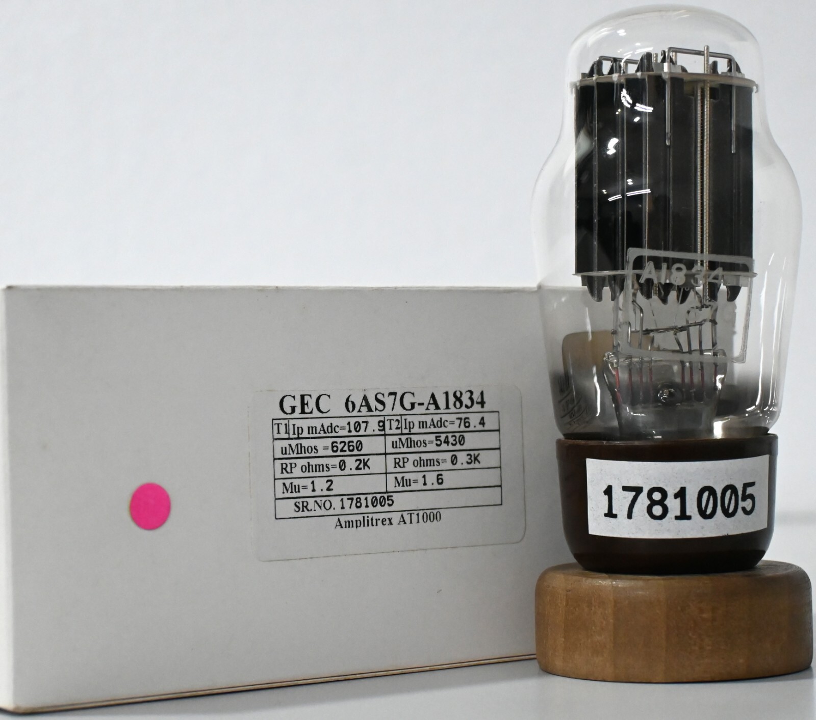 6AS7G A1834 GEC Brown Base made in England Amplitrex Tested Qty 1 Pc #1781005