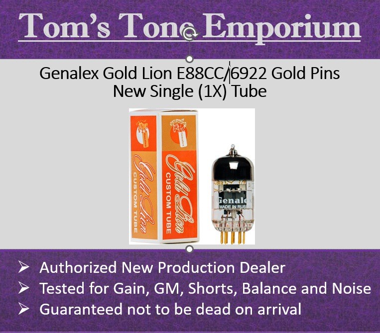 New Genalex Gold Lion 6922 E88CC 6DJ8 Gold Pin Tube (1X) Dealer Stock Maxi Test