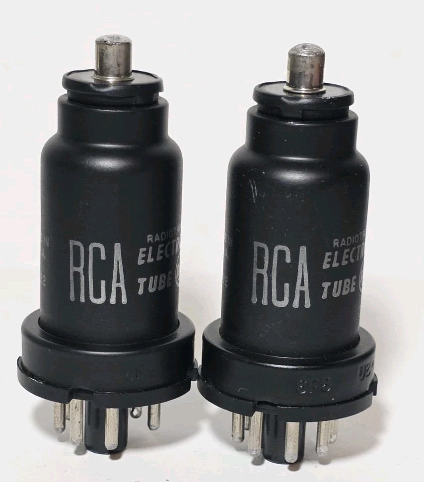 Date Matched Pair RCA 6F5 Metal Vacuum Tubes Tested NOS On Calibrated Hickok