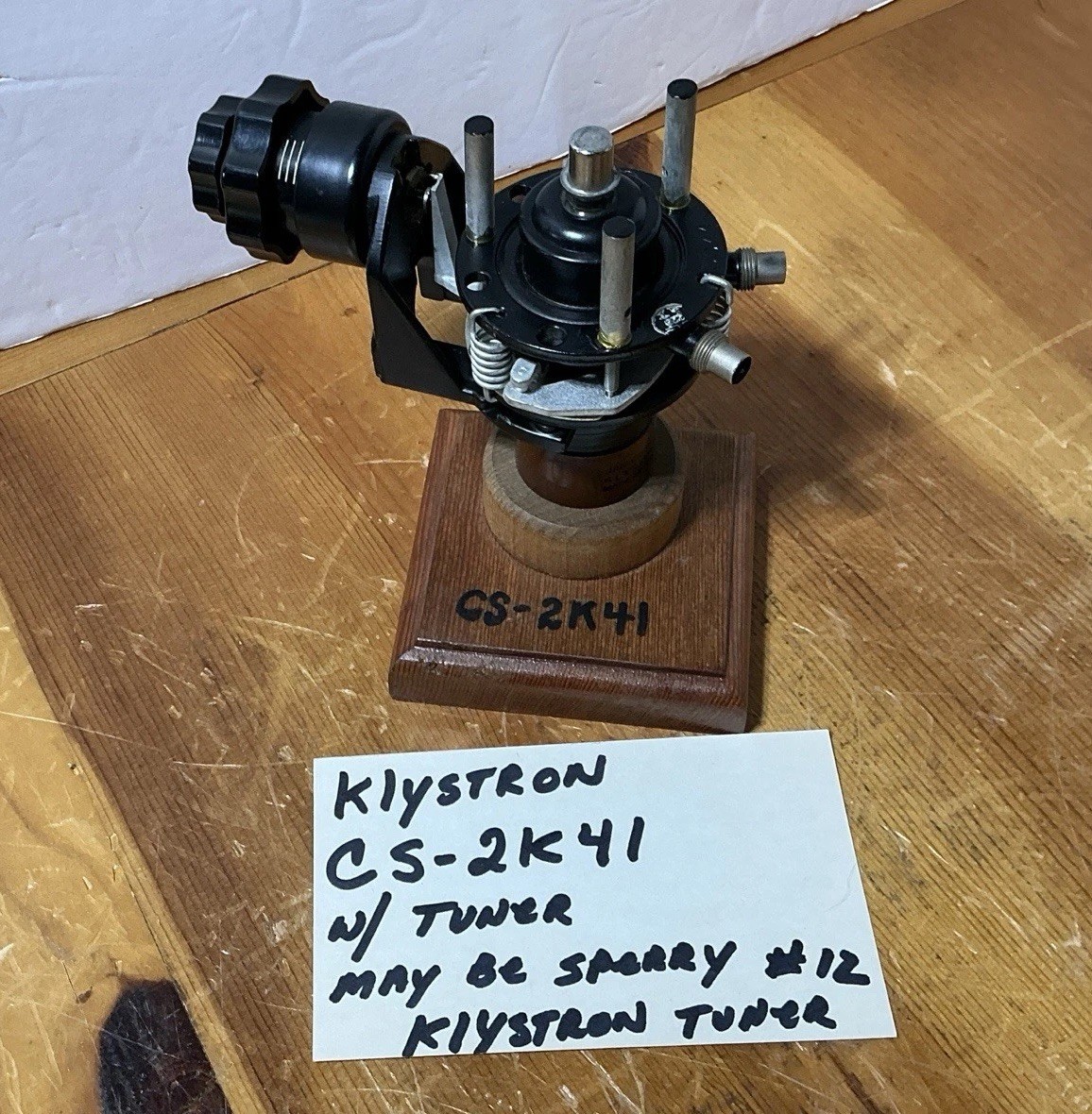 REFLEX KLYSTRON VACUUM TUBE JAN-CS-2K41 SPERRY Model 12 Tuner Military Radar