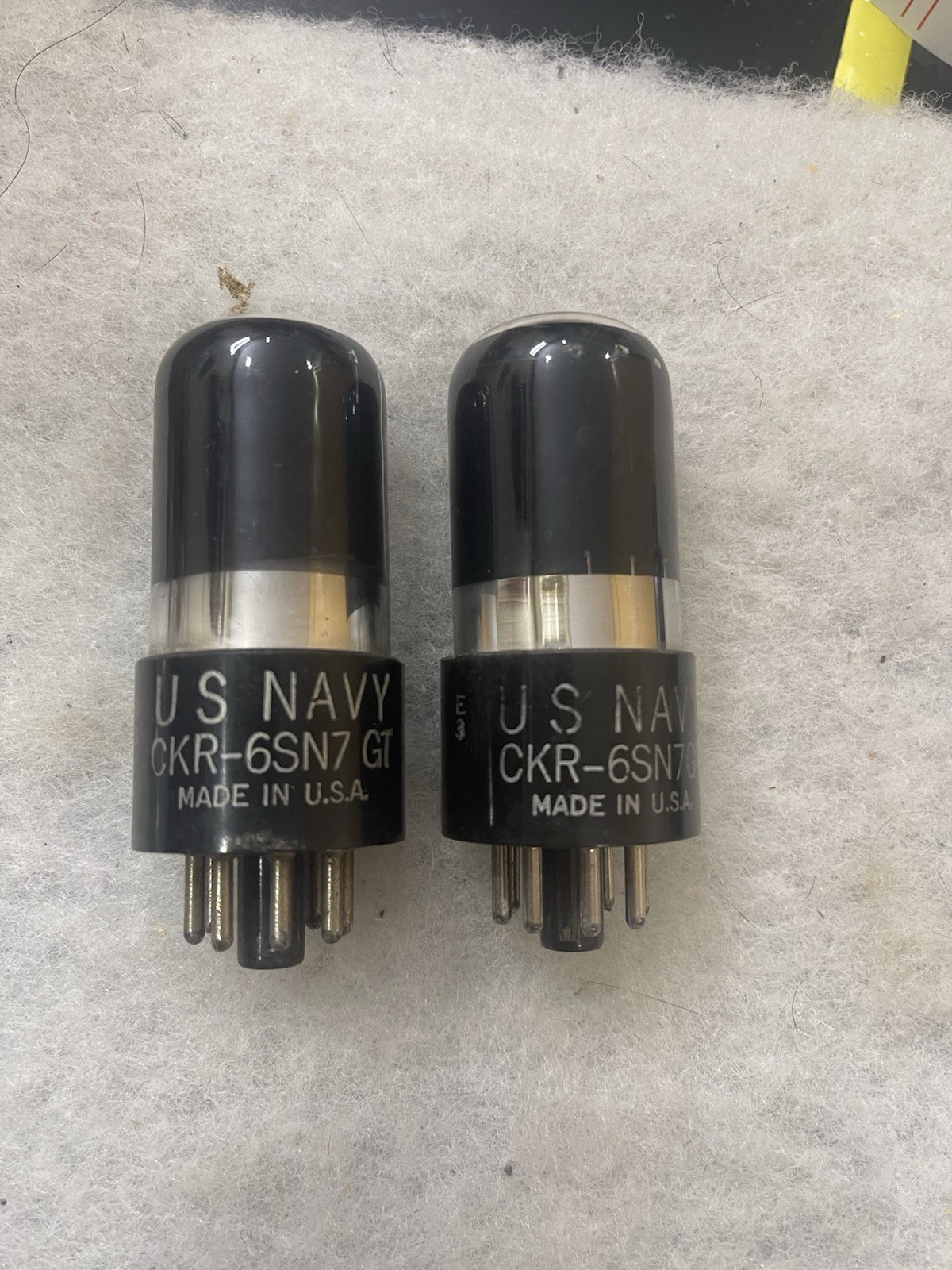 Kenrad US Navy 6SN7 6SN7GT 5692 VT-231 Black Glass NOS Tested Matched Pair