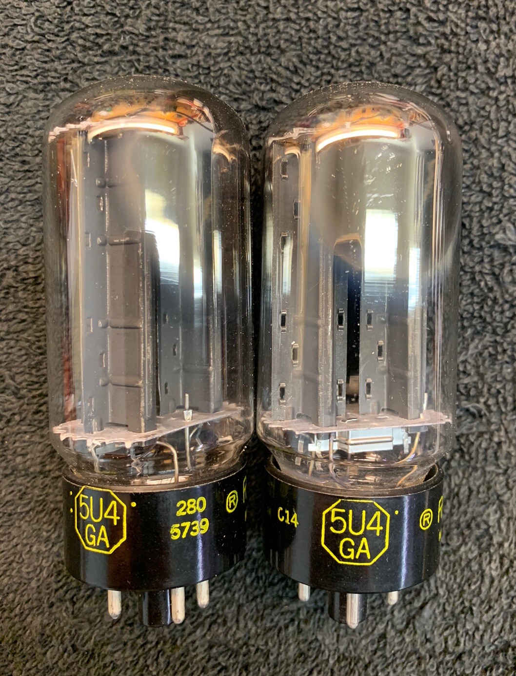 2 NOS NIB Matched Raytheon 5U4GA Rectifier Tubes USA 1950’s