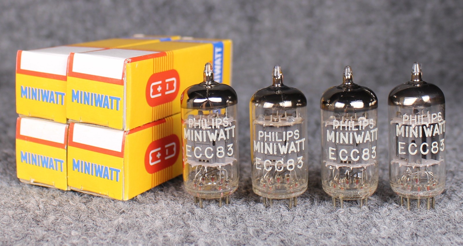 (4) Philips Miniwatt/Amperex 12AX7/ECC83 Tubes ~ TEST STRONG!