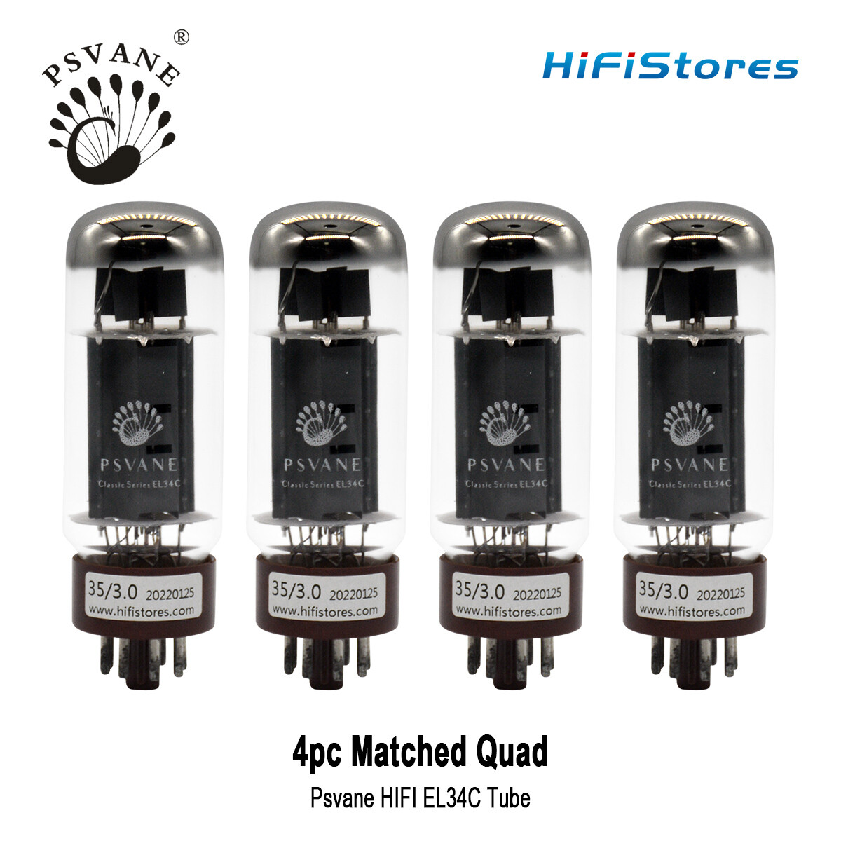 4PCS PSVANE EL34C Replaces EL34 EL34B 5881 6L6G 6CA7 6P3P KT77 Precision Matched