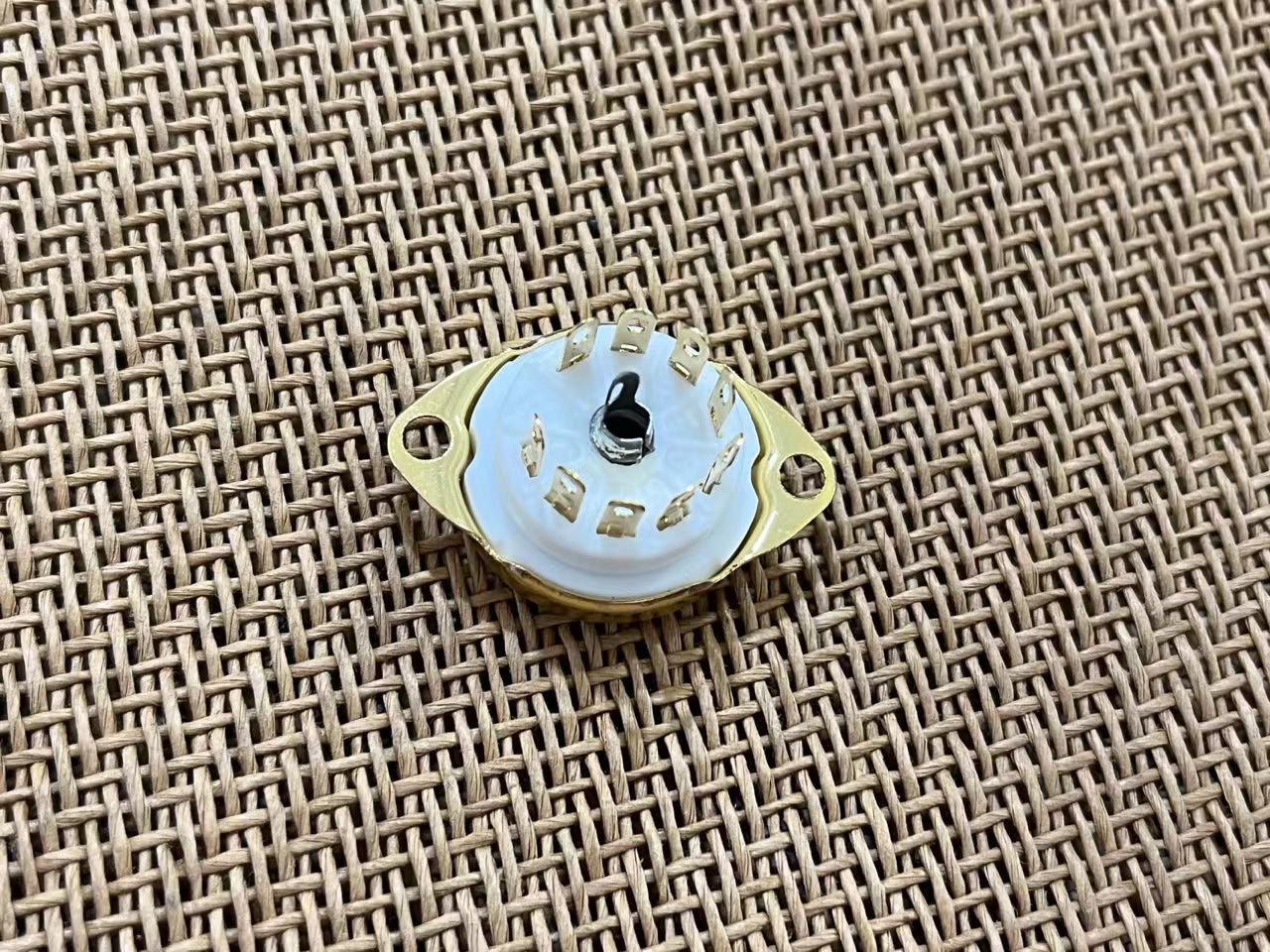 10pc Gold Plated 9pin Ceramic Tube socket Fr 6922 12AX7 6DJ8 EL84 ECC83 Chassis