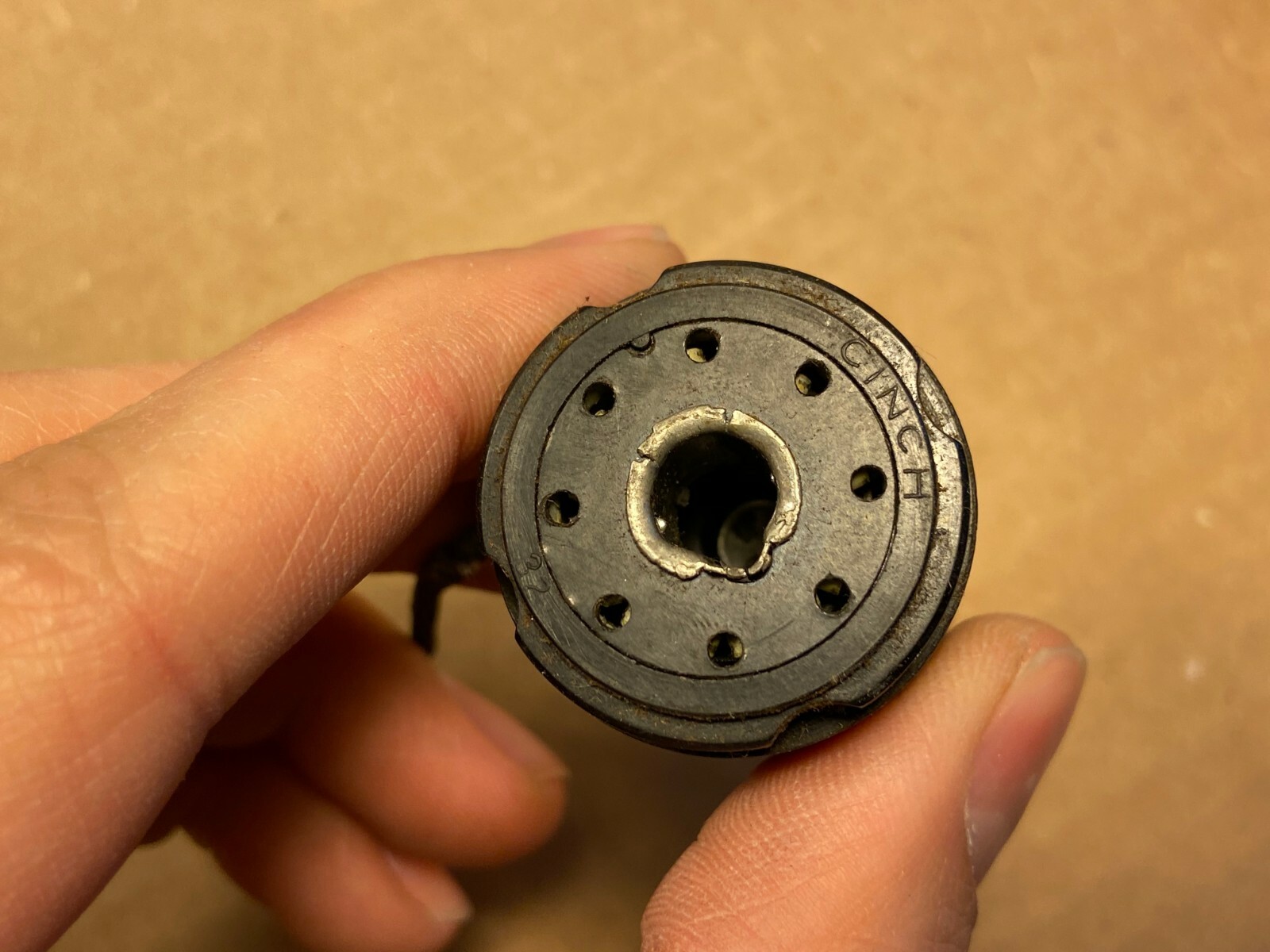 Vintage Loctal Socket to 6-pin Plug + wire Vacuum Tube Adapter
