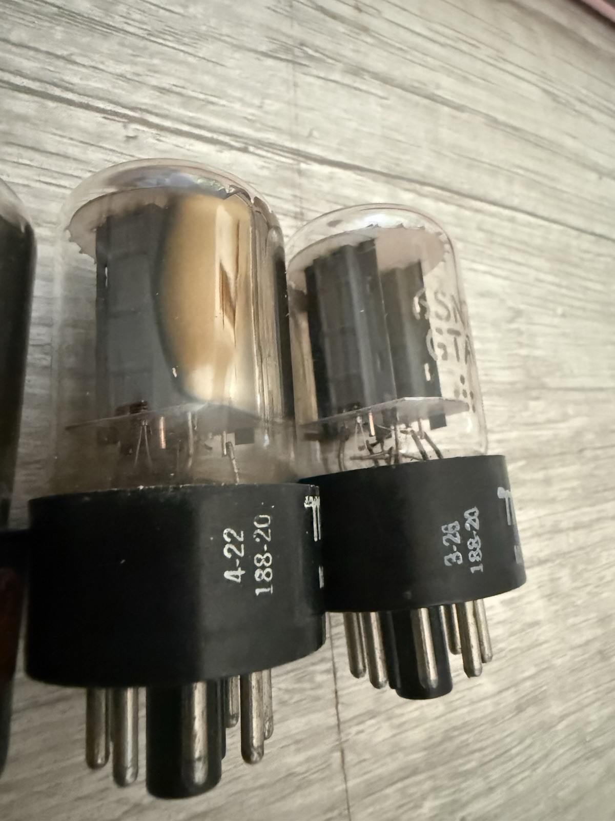 (1) GE 6SN7 6sn7gtb Gray Plate Side D Phono Musical Tube White Label