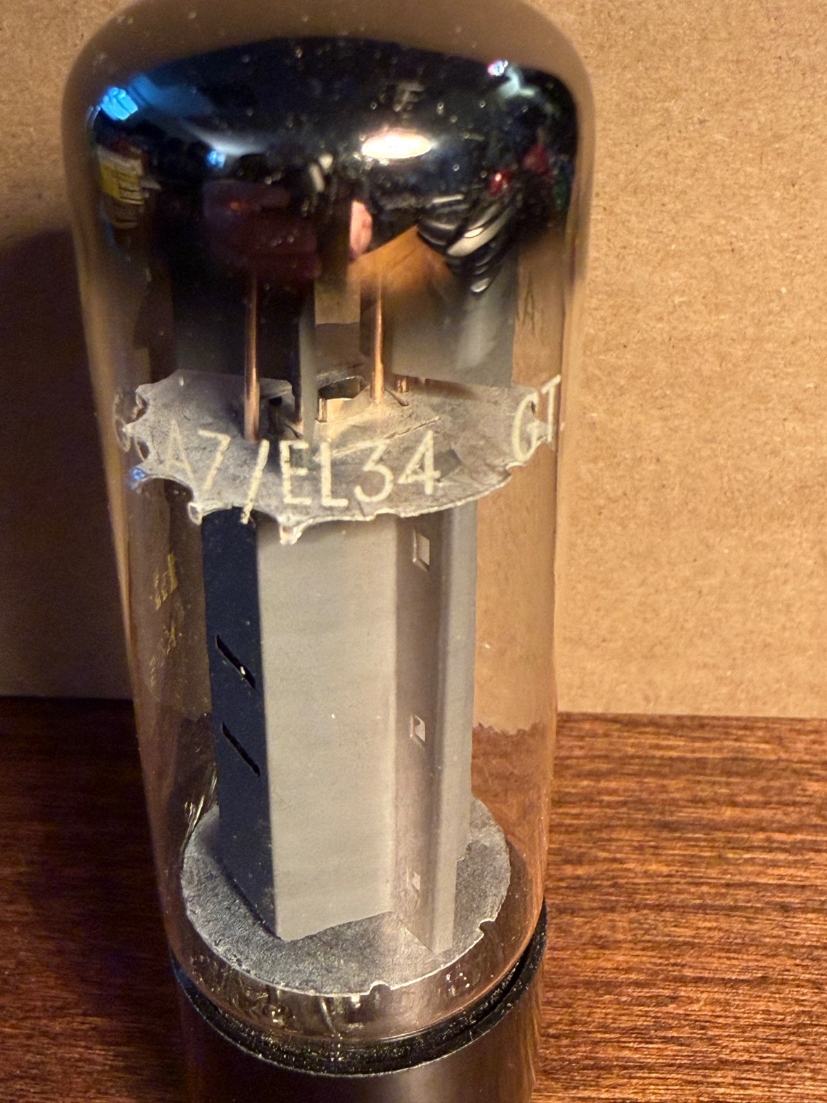 EL34/6CA7 Matched Pair Mullard made for Valvo and Sylvania, XF2, XF4 single halo