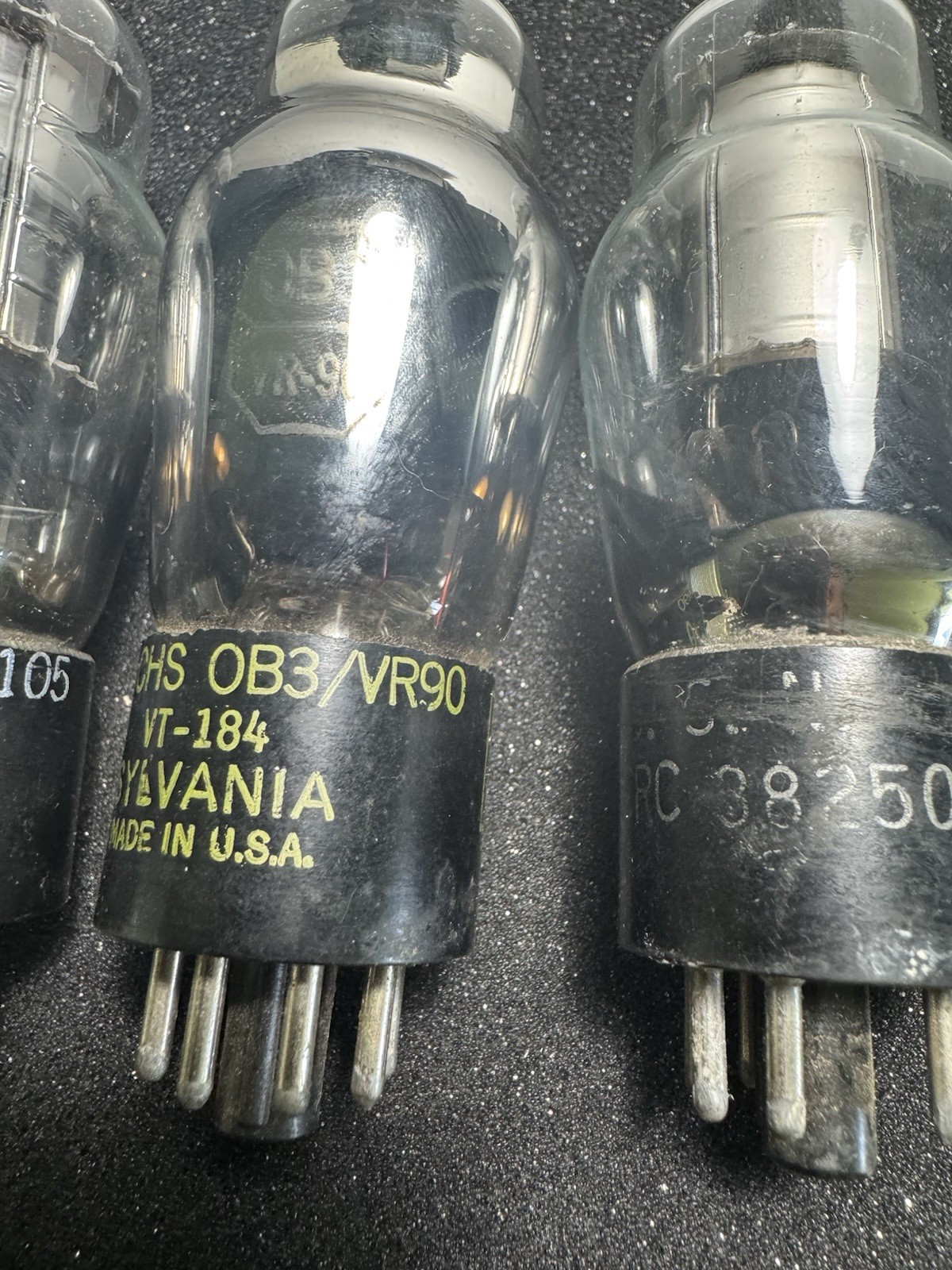 ⚡️ Lot of 6 Vintage Military Vacuum Tubes 0C3 0B3 38250 VT-200 RCA Sylvania ⚡️