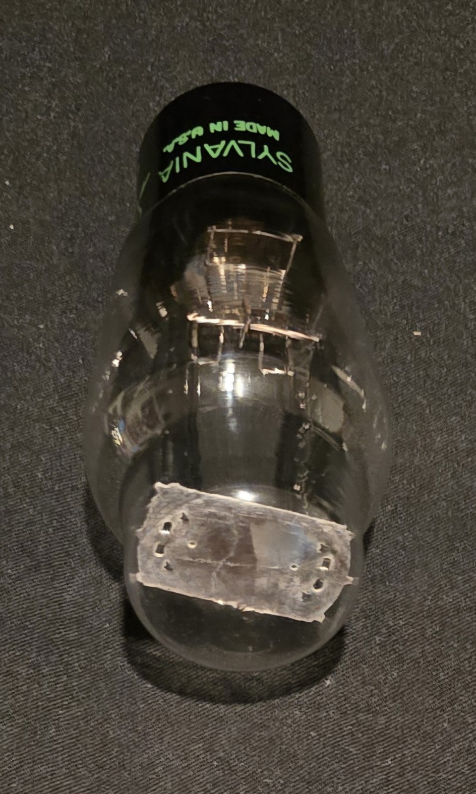 SYLVANIA 5U4G TUBE 1952 FULL WAVE RECTIFIER RIBBED PLATES BOTTOM D GETTER NIB