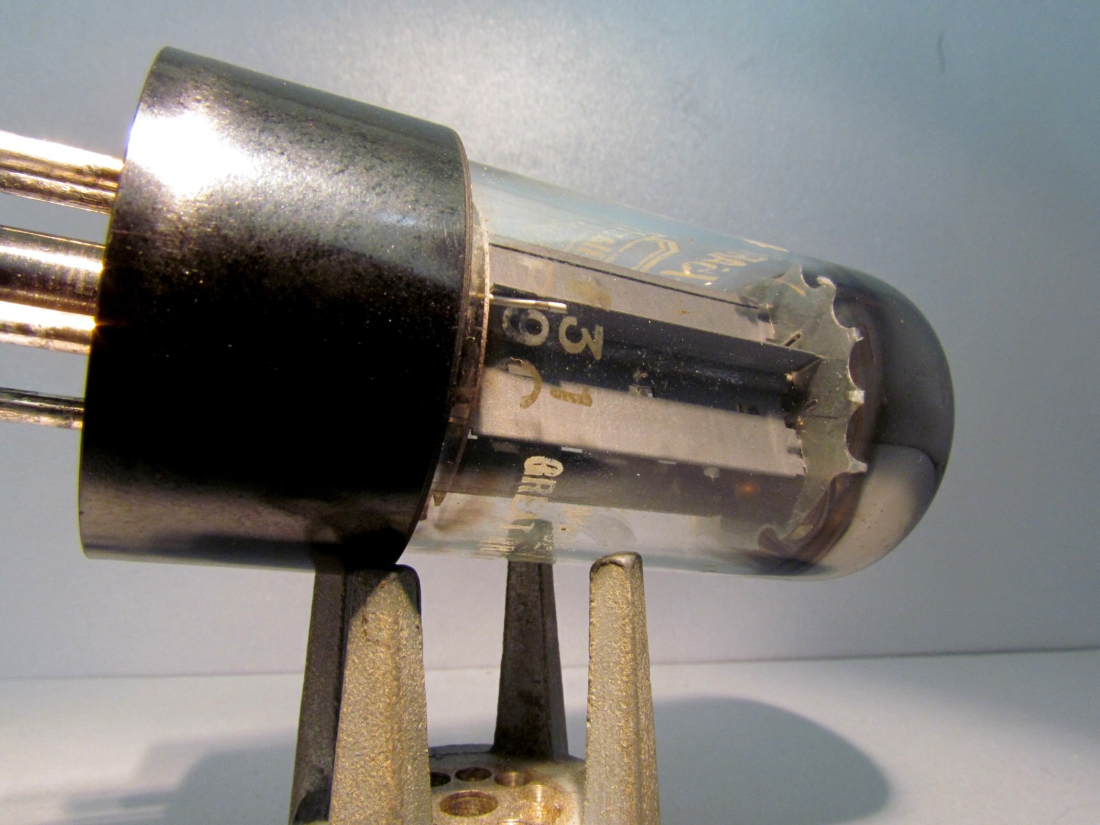 Mullard 5AR4 GZ34 Vacuum Tube Dual Halo Getter Fat Base f31 B0C