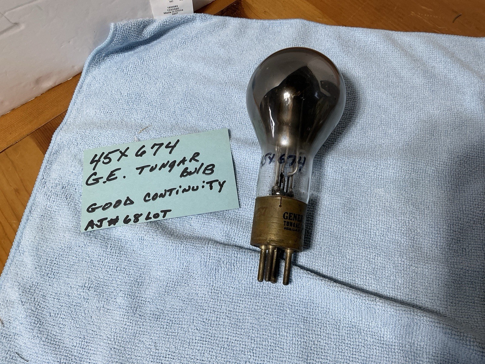 TENNIS BALL TUNGAR TUBE BULB 45X674 Rectifier Brass Base General Electric RARE