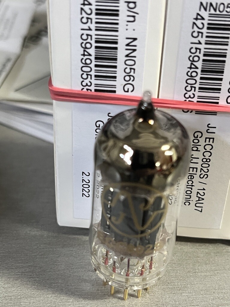 Amplitrex AT-1000 Matched Pair JJ ECC802S 12AU7 12AU7A Gold Pin Tubes