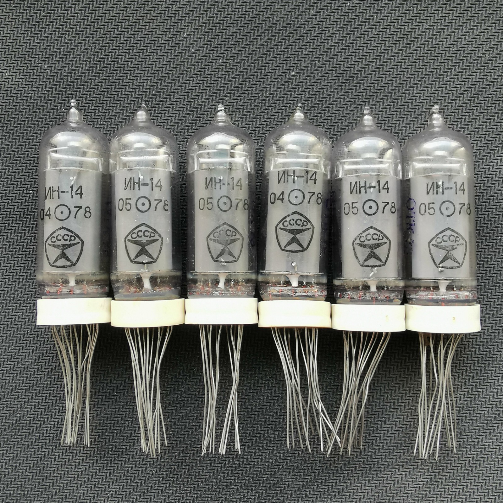 6pcs IN-14 IN14 ИН-14 NIXIE TUBES tested NEW for DIY NIXIE CLOCK soviet NOS