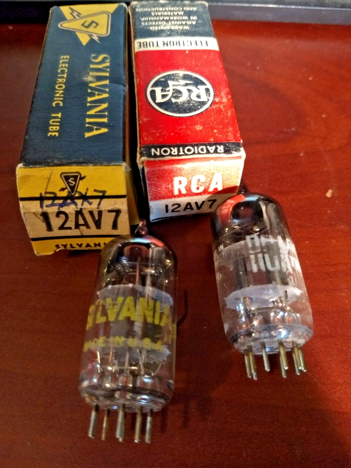 2 NEW 12AV7A RCA / SYLVANIA HiFi Ham Radio Amp Vacuum Tubes