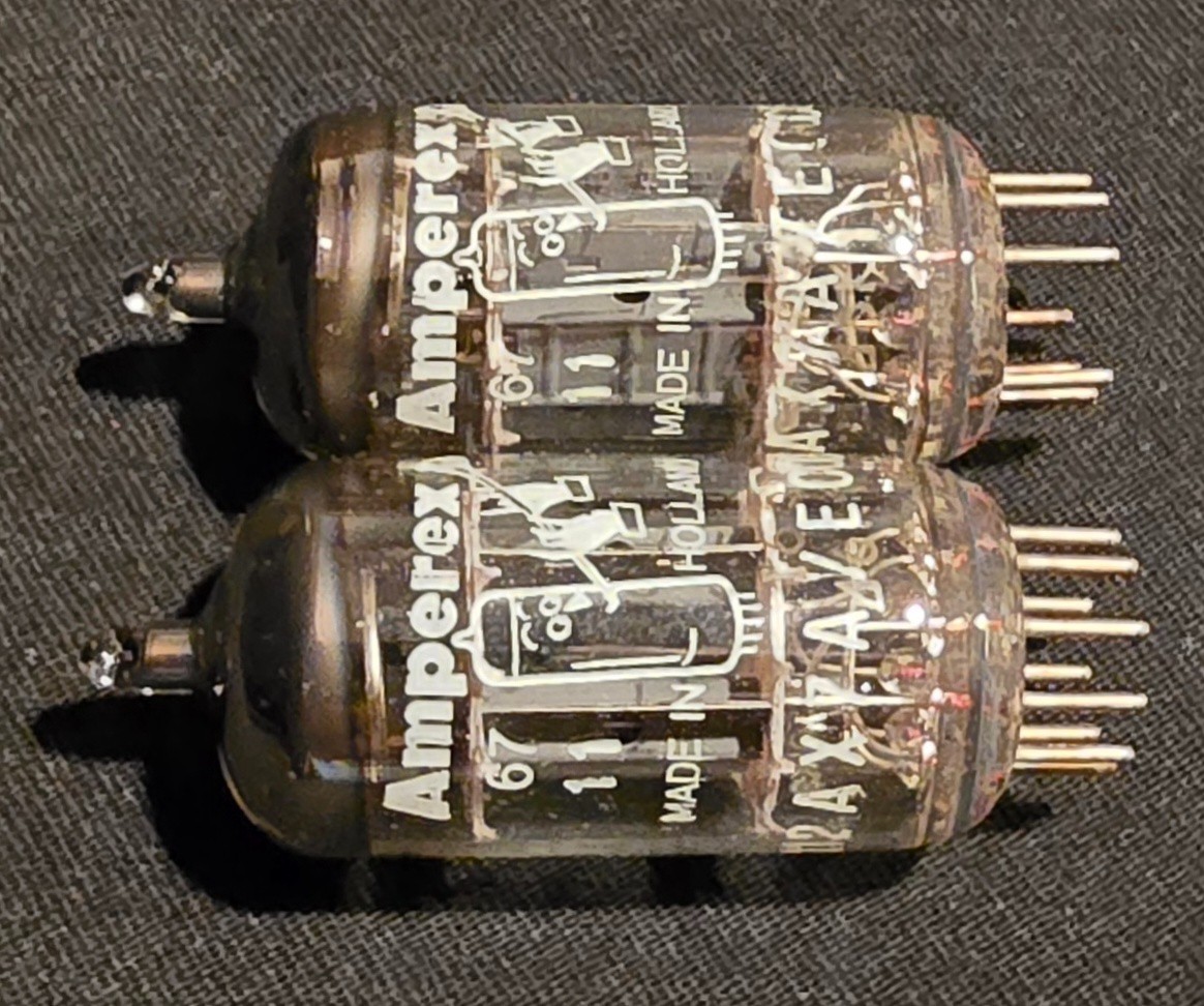 AMPEREX 12AX7A ECC83 TUBE BUGLE BOY 1967 HERLEEN HOLLAND PERFECT MATCHED SET NIB
