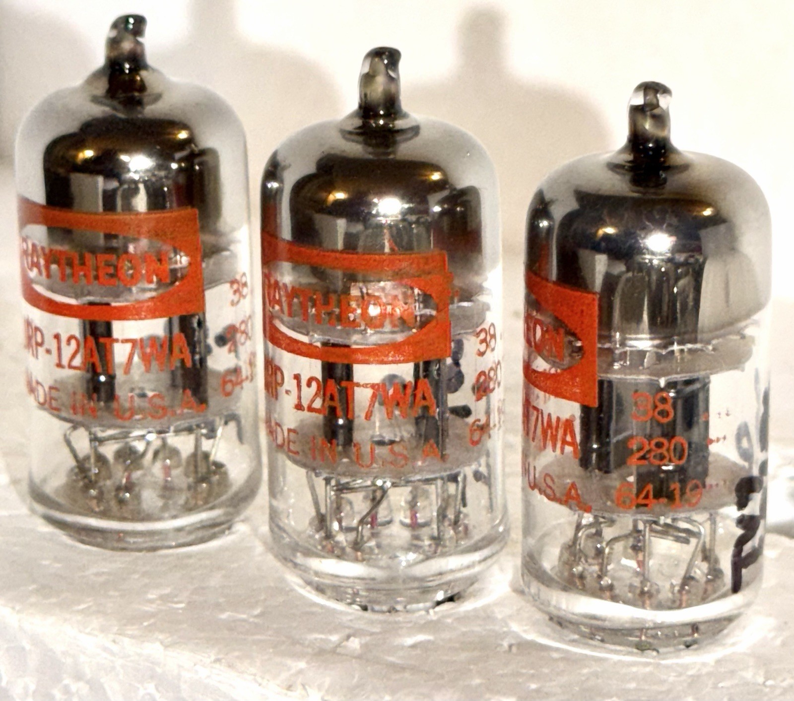 (1) 1964 JRP-12AT7WA Tubes TRIPLE MICA Mil-Spec Low Noise Fisher 400 Fender Amps