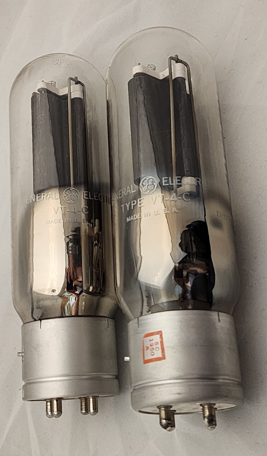 Pair GE VT-4-C 211 Vacuum Power Tubes Nice (Qty-2)