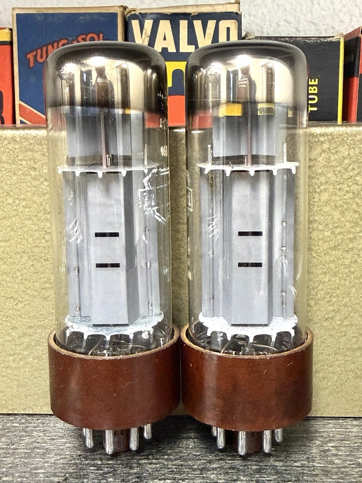 RARE 1958 1st Issue Pair Mullard xf1 EL34 Tubes TV7 Tested & All Matched Codes