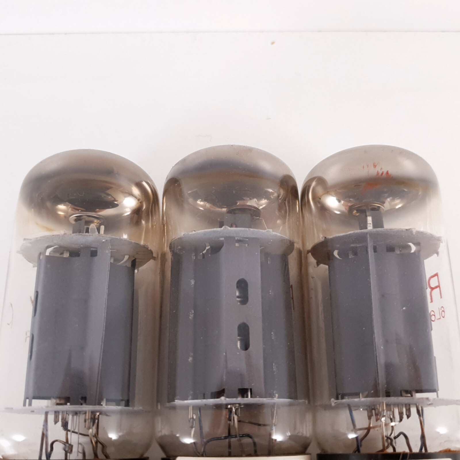 3 X 6L6GCMSTR RUBY TUBE. SOLID GETTER. 94/102/95% MATCHED TRIO. USED. 15. CH117
