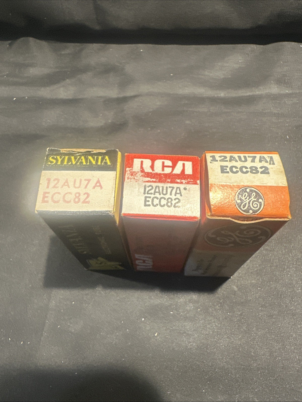 3 Sylvania GE RCA 12AU7A ECC82 Electronic Tubes Old Stock In Box SHIPS FREE