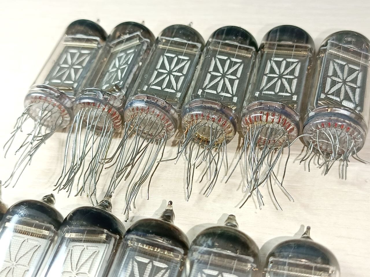 6 pcs IV-17 (IV-4) VFD nixie tube clock multi-segment indicator symbol USSR used