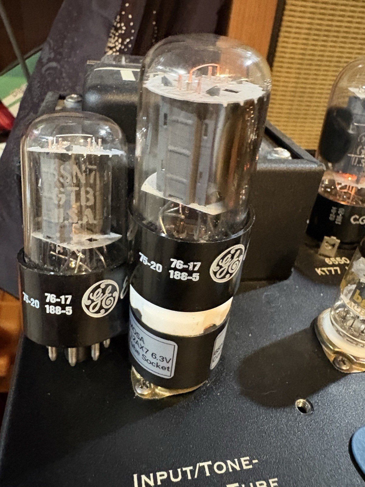 Match Pair 1976 GE 6SN7GTB Grey Plate O Getter Tubes 539C & Maxi Test NOS NIB 🔈