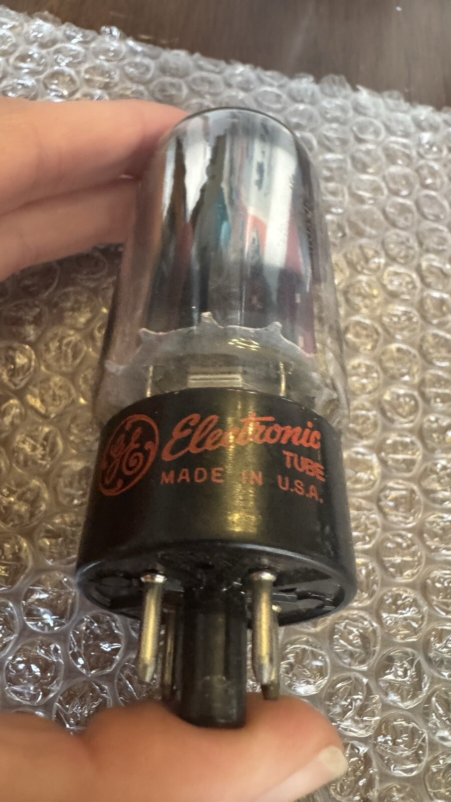 NOS 5U4GB Red Label GE Gray PLATE Super Strong Quiet RECTIFIER Side D Getter