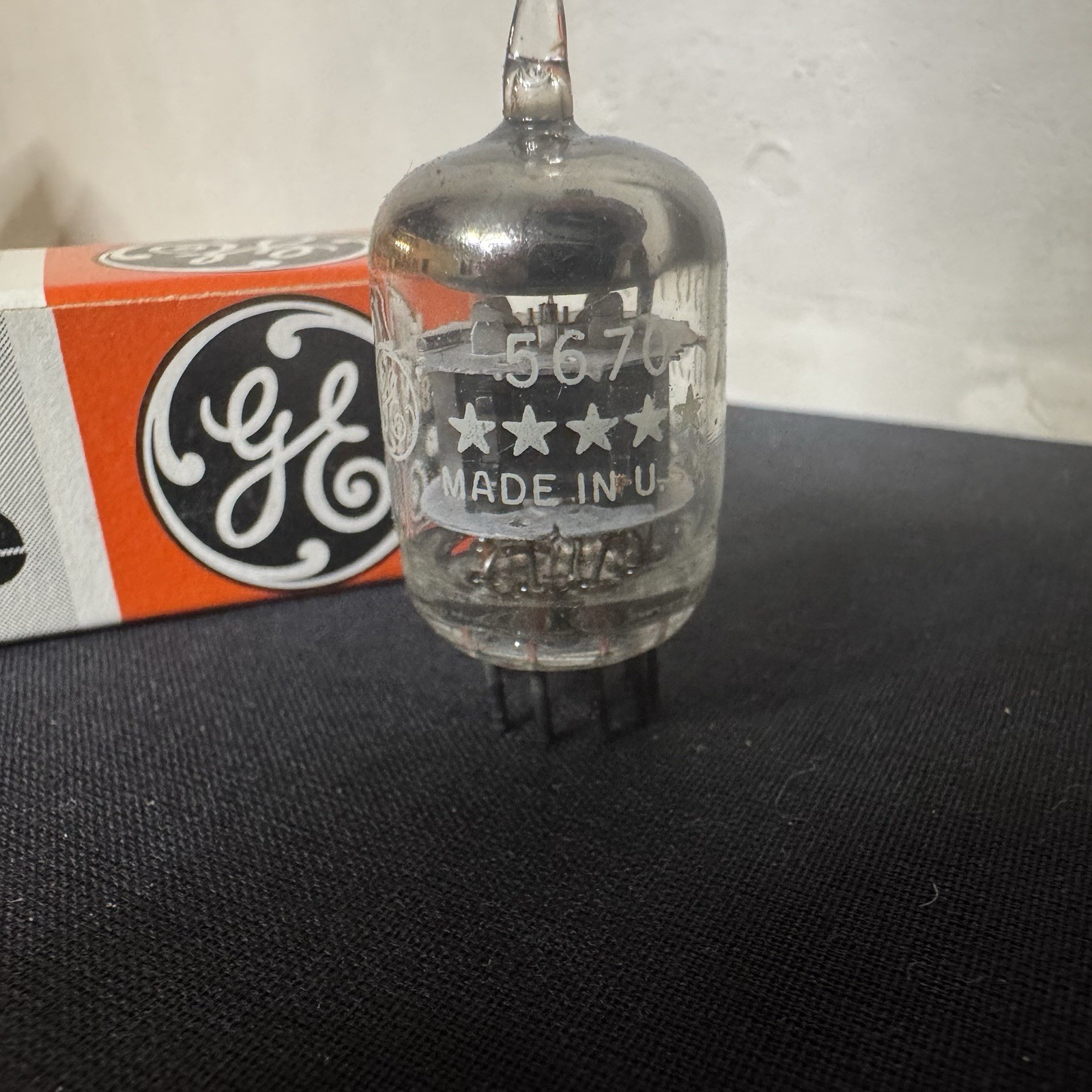 Vintage GE 5670 2C51 5-Star Black Plate Audio Tube NOS NIB Untested USA (70s)