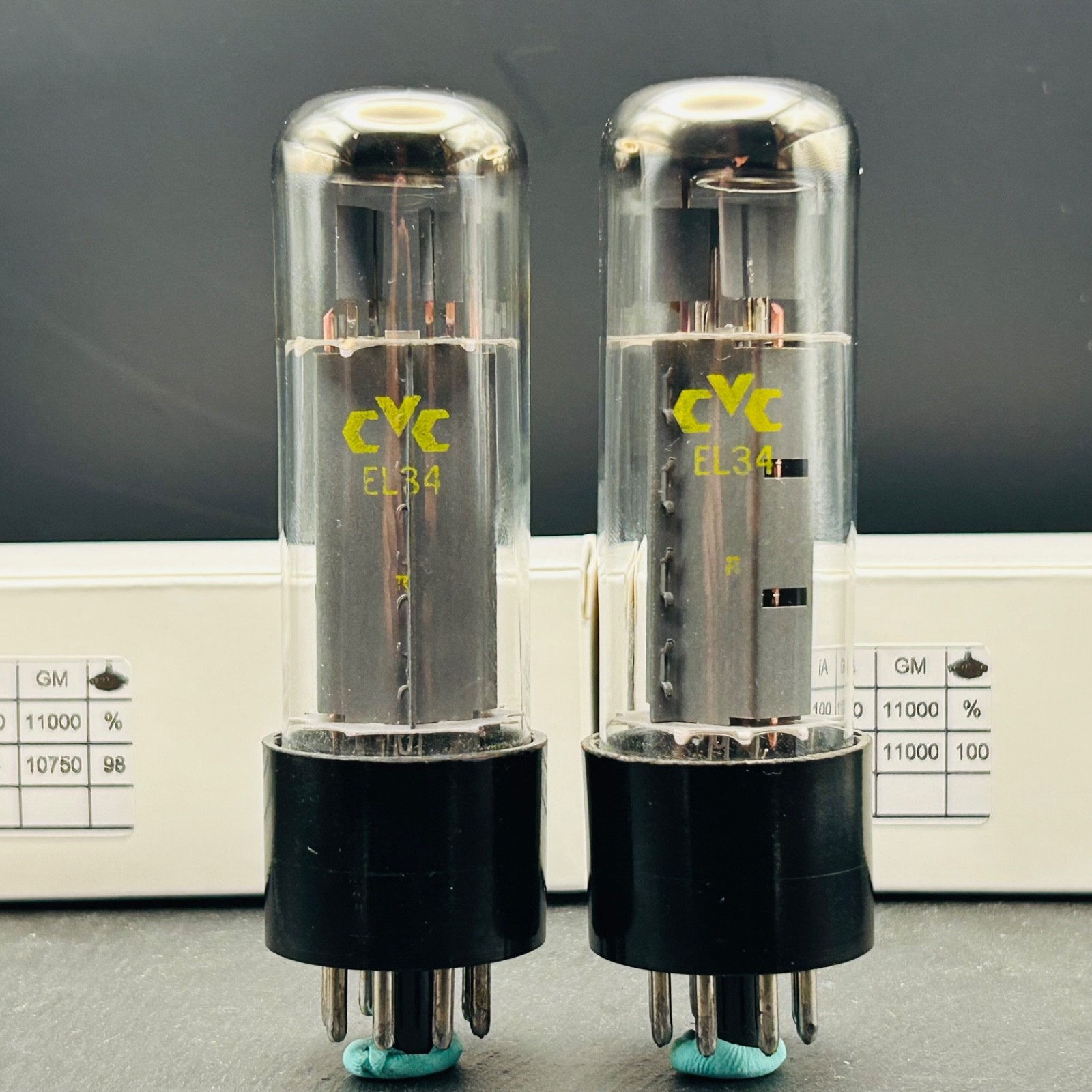 Pair CVC EL34 6CA7 Vacuum Tubes Tested Strong 98-100% Gm Audio Guitar Amp