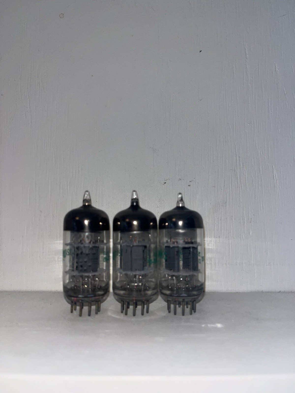 3 General Electric 12AT7WC Halo Getter Tubes TV7 Tested Strong
