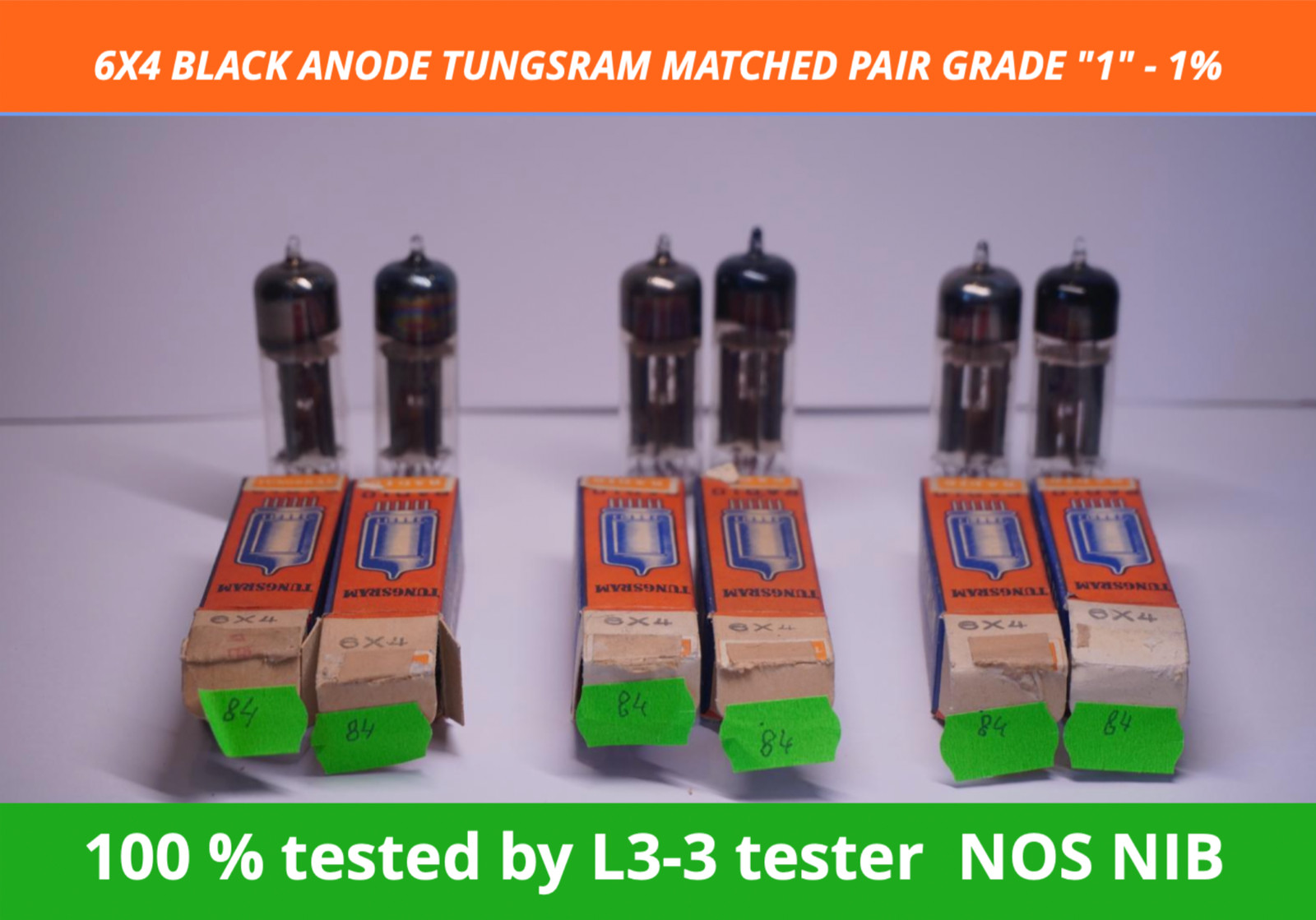 6X4 (EZ90) black plate TUNGSRAM 50’s ONLY ONE TUBE IN LOT NOS NIB