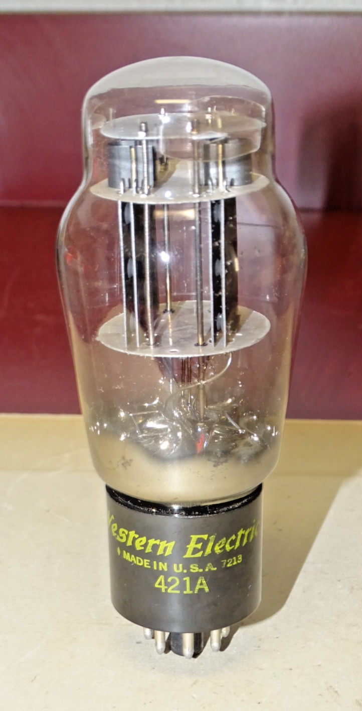 Western Electric Type 421A Dual Power Triode Tube, Good
