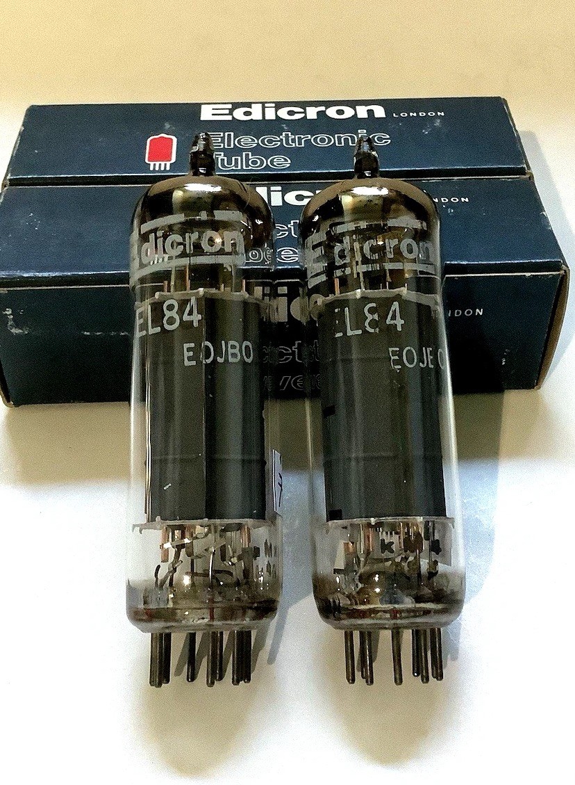 ( 2 ) Edicron EL84 6BQ5 Tube NIB Ridged Top Philips Type Etched Code On Glass