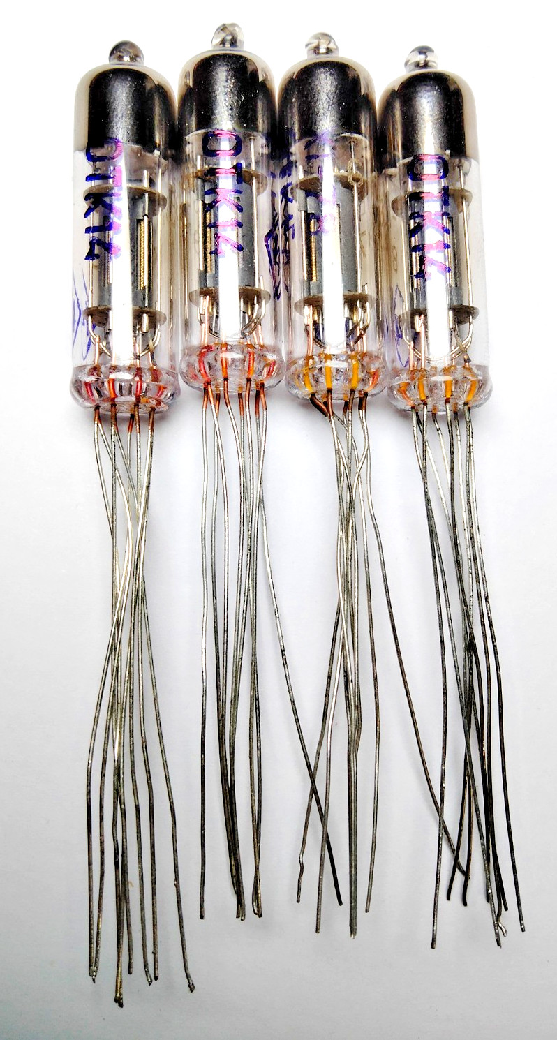 4 pcs 6N16B-V / 6Н16Б-В Miniature Audio Double Triodes, Gold Grid Same Date