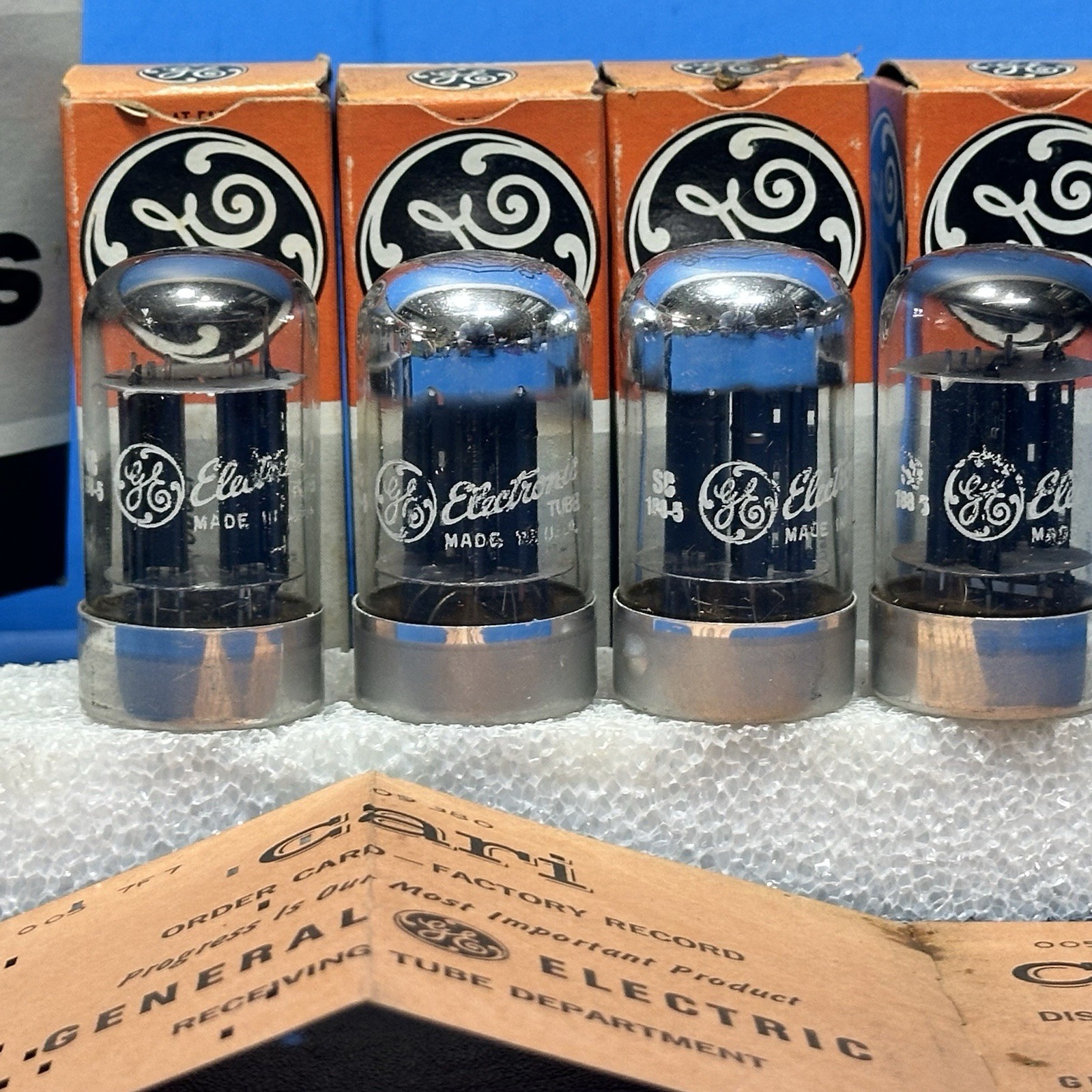 DATE MATCHED QUAD NOS NIB GE 7N7 TUBES
