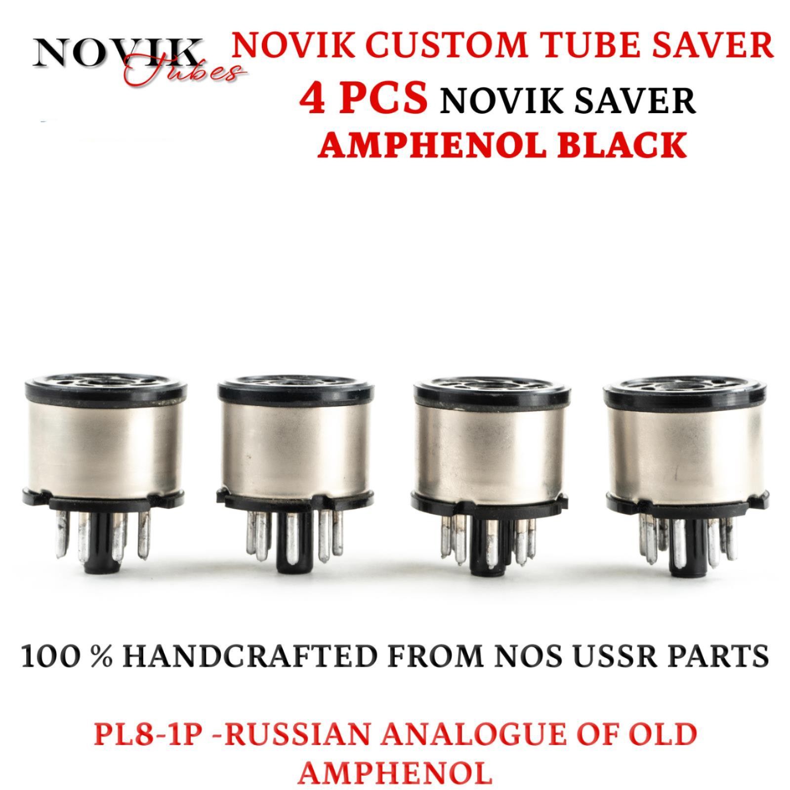Tube Saver Octal 8 Pin For 6L6 6V6 6SN7 EL34 KT88 Novik AMPHENOL Black 4pcs