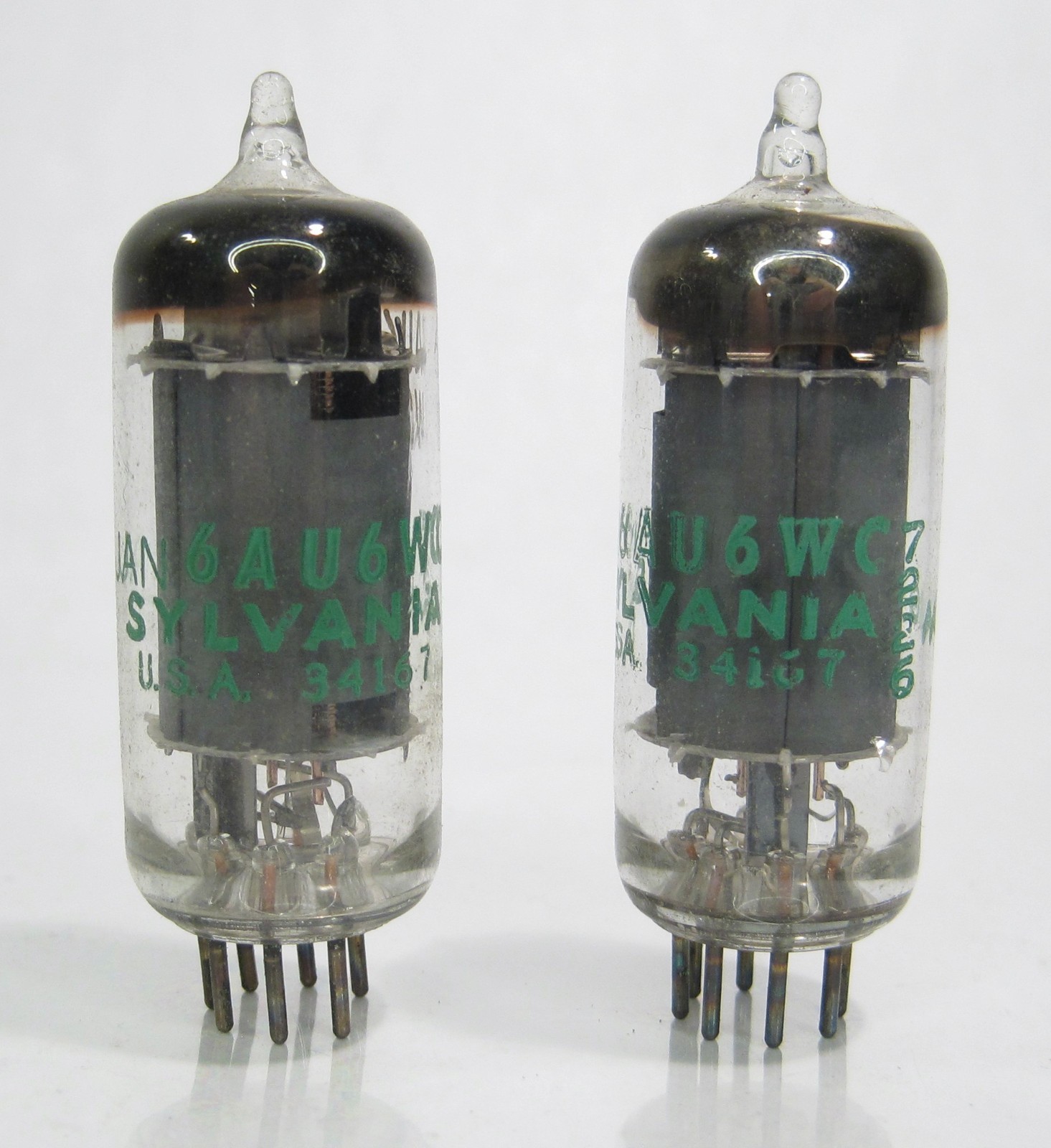 Sylvania Vintage Electronic Vacuum Tube Model JAN6AU6WC Used Lot of 2