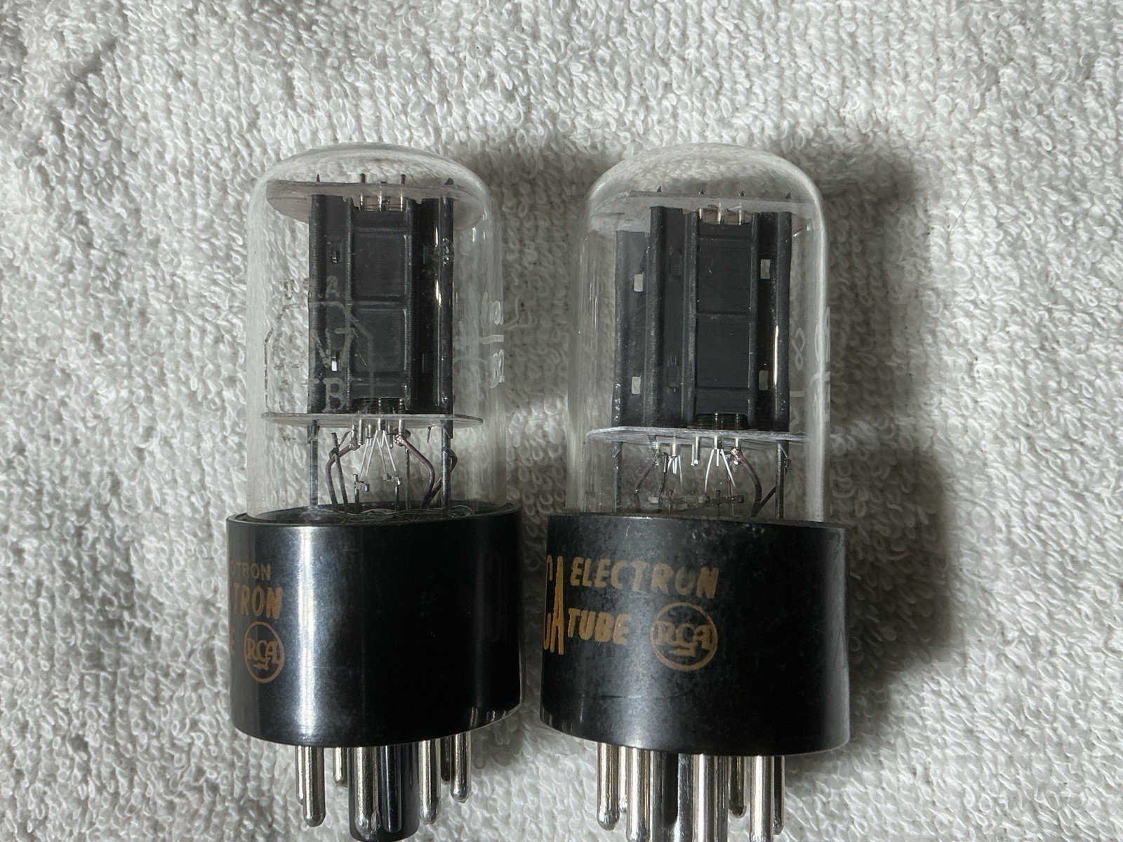 Pair Of RCA 6SN7GTB Vacuum Tubes 2 Hole Black Plate TV-7 Tested NOS 1960’s