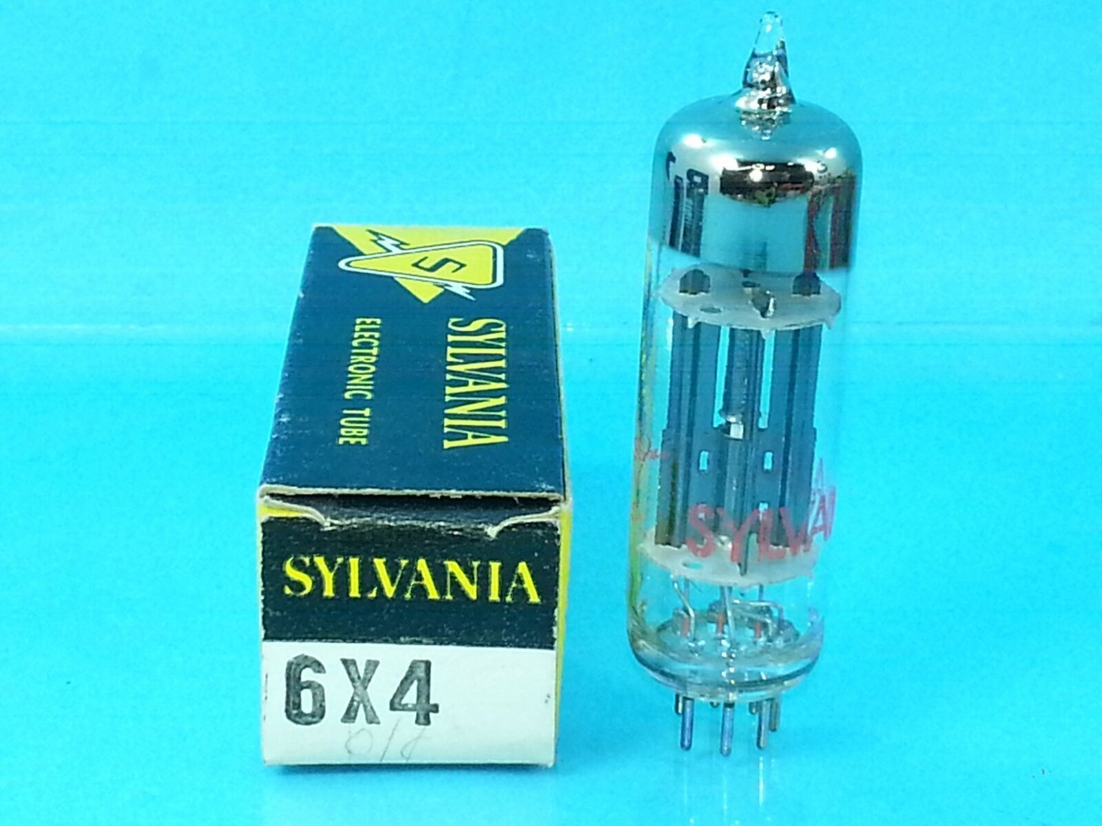 SYLVANIA 6X4 TUBE 1950’S BLACK PLATE D GTR LAMPE Valvola Lamp Röhre Valve