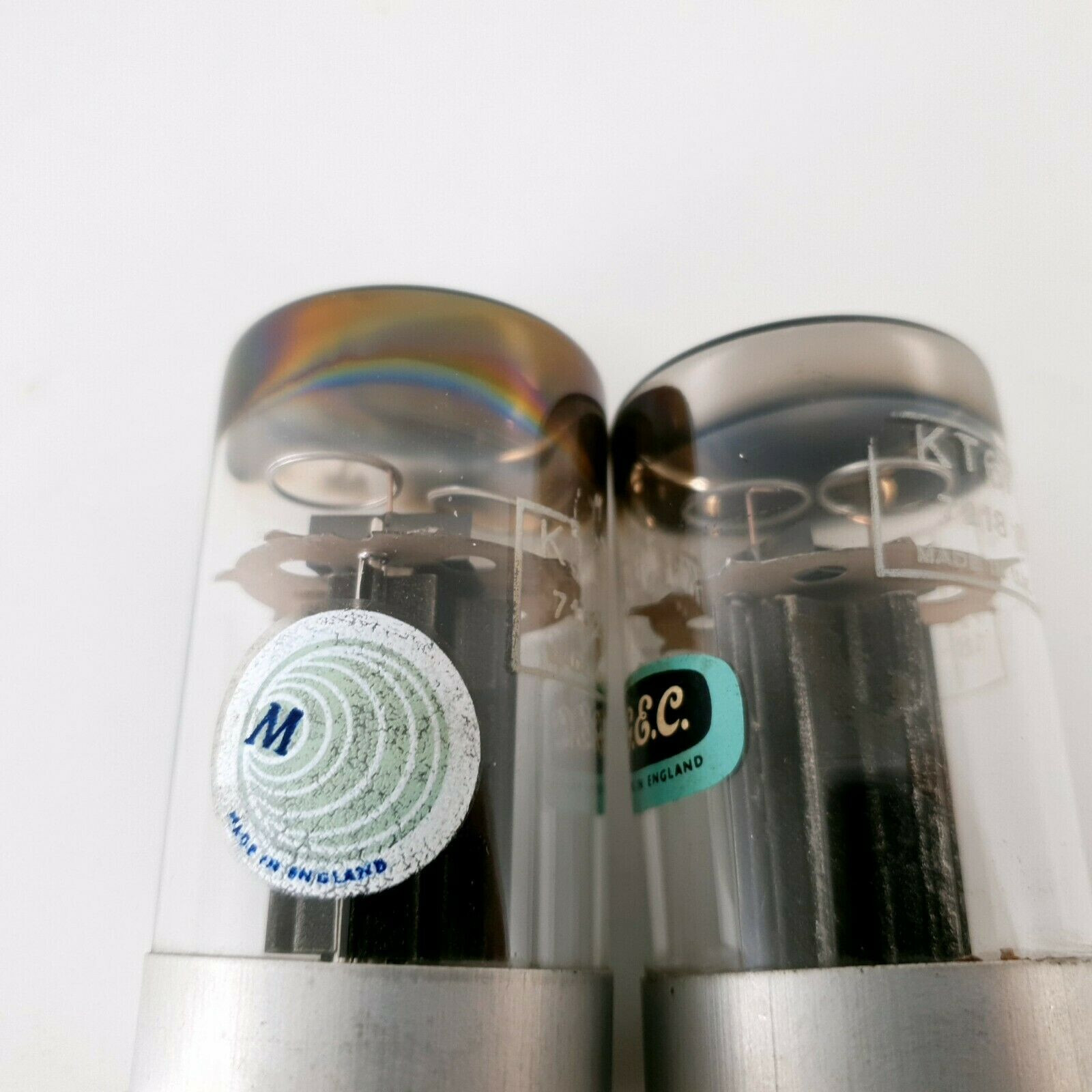 2 X KT67 TUBE. GEC /MWT. DUAL GETTER. BLACK PLATES. BRITISH MADE. 1970s. CI ENA