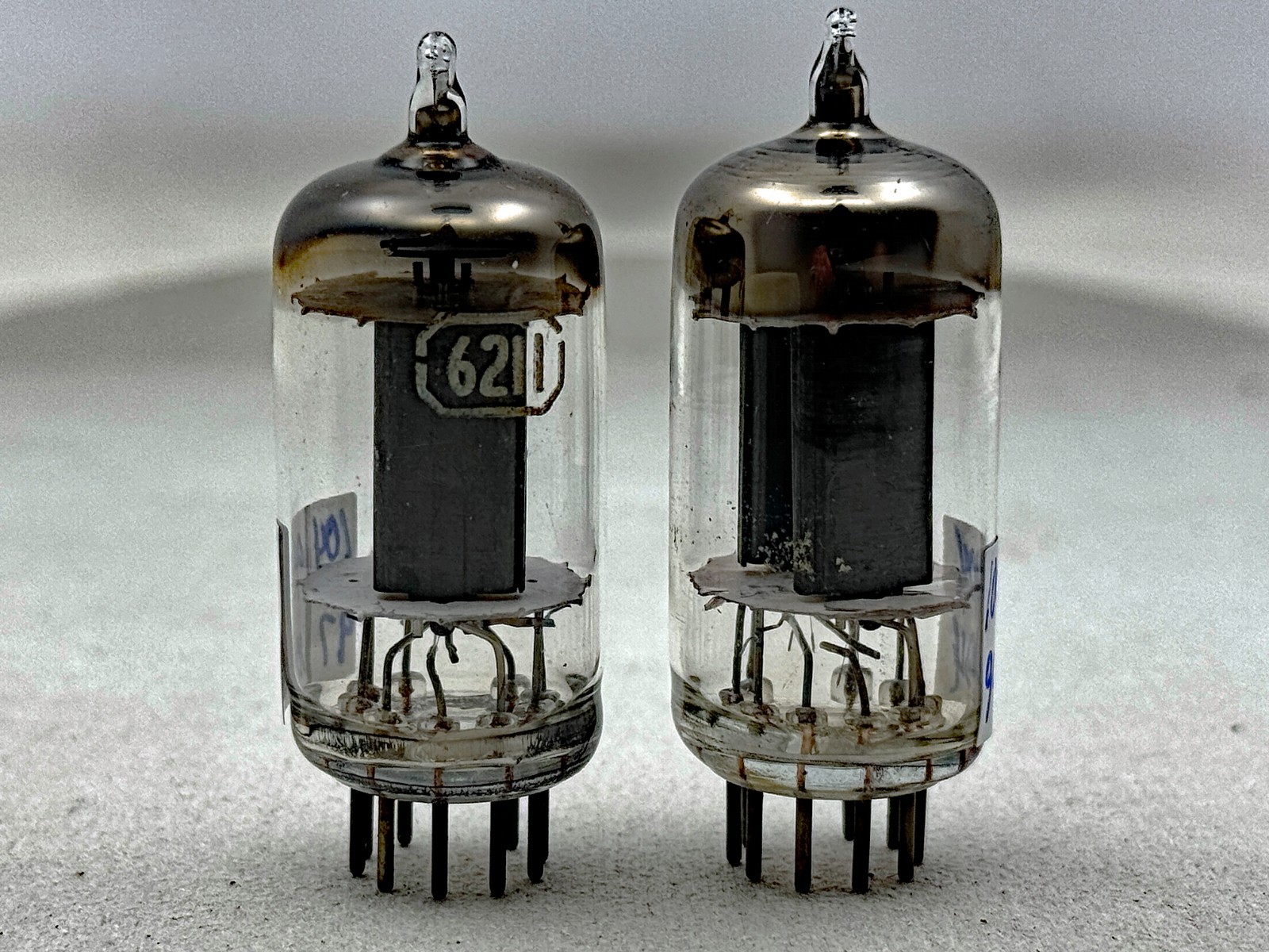 (2) NOS RCA 6211 Tubes Smooth Black Plates Square Getters *Low Noise 12AU7*