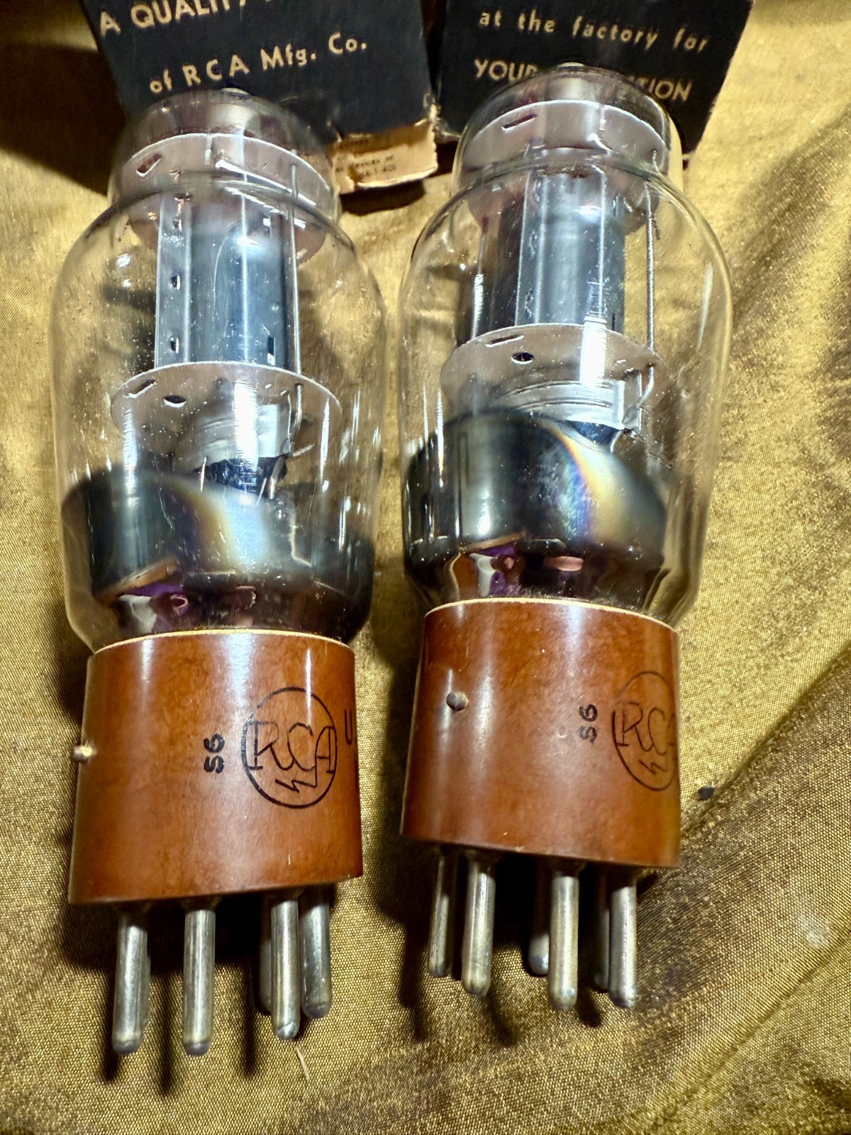 Pair of NOS RCA for WE VT-136 / 1625 Power Tubes / US Army / Matching Dates