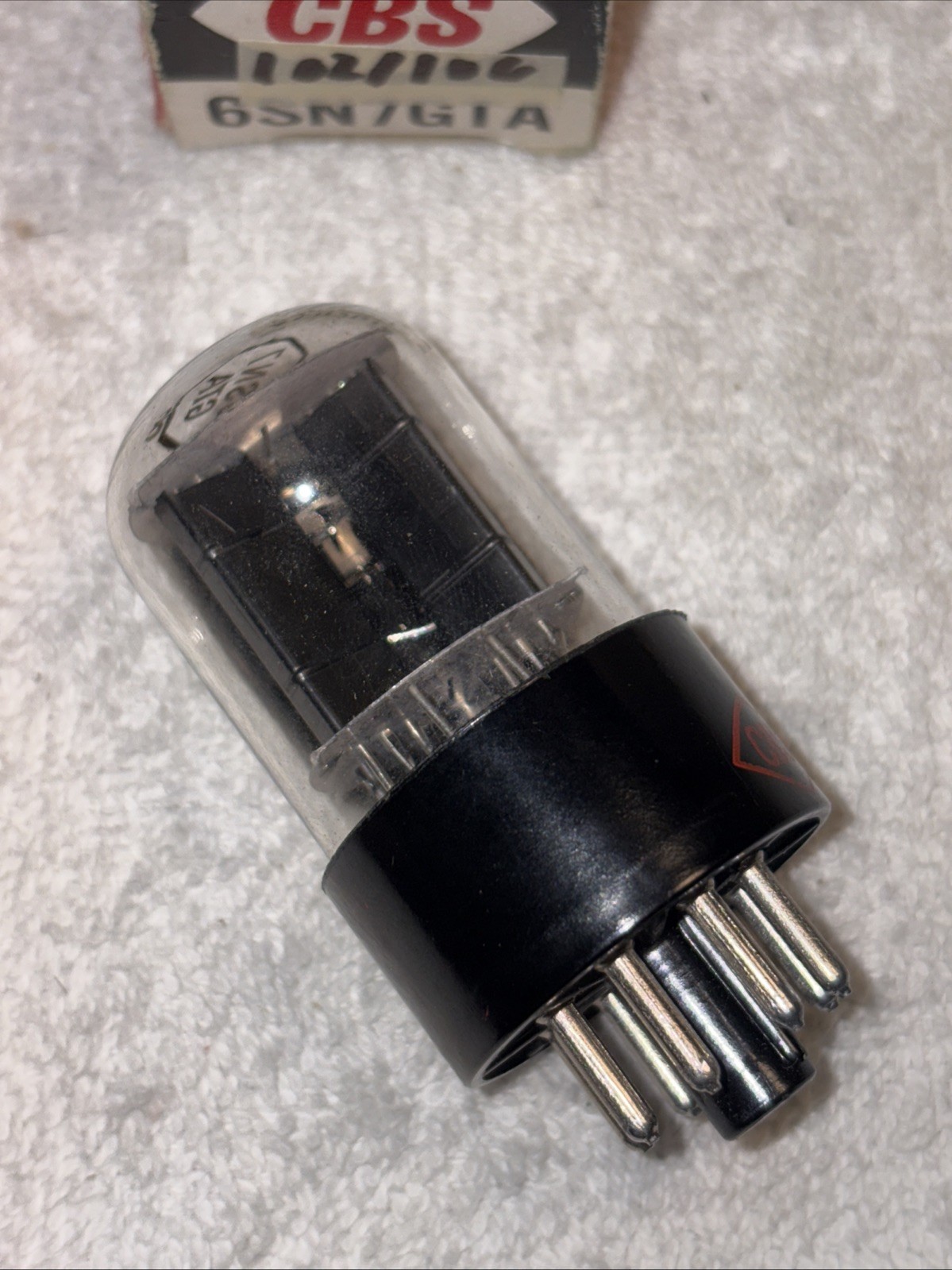 CBS 6SN7GTA Vacuum Tube Short Bottle Black Plate TV7 Tested NOS NIB